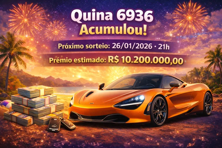 Resultado Quina 6936 de 24/01/2026: Valor do prêmio paga uma McLaren 720S à vista e ainda sobram R$ 7.210.000