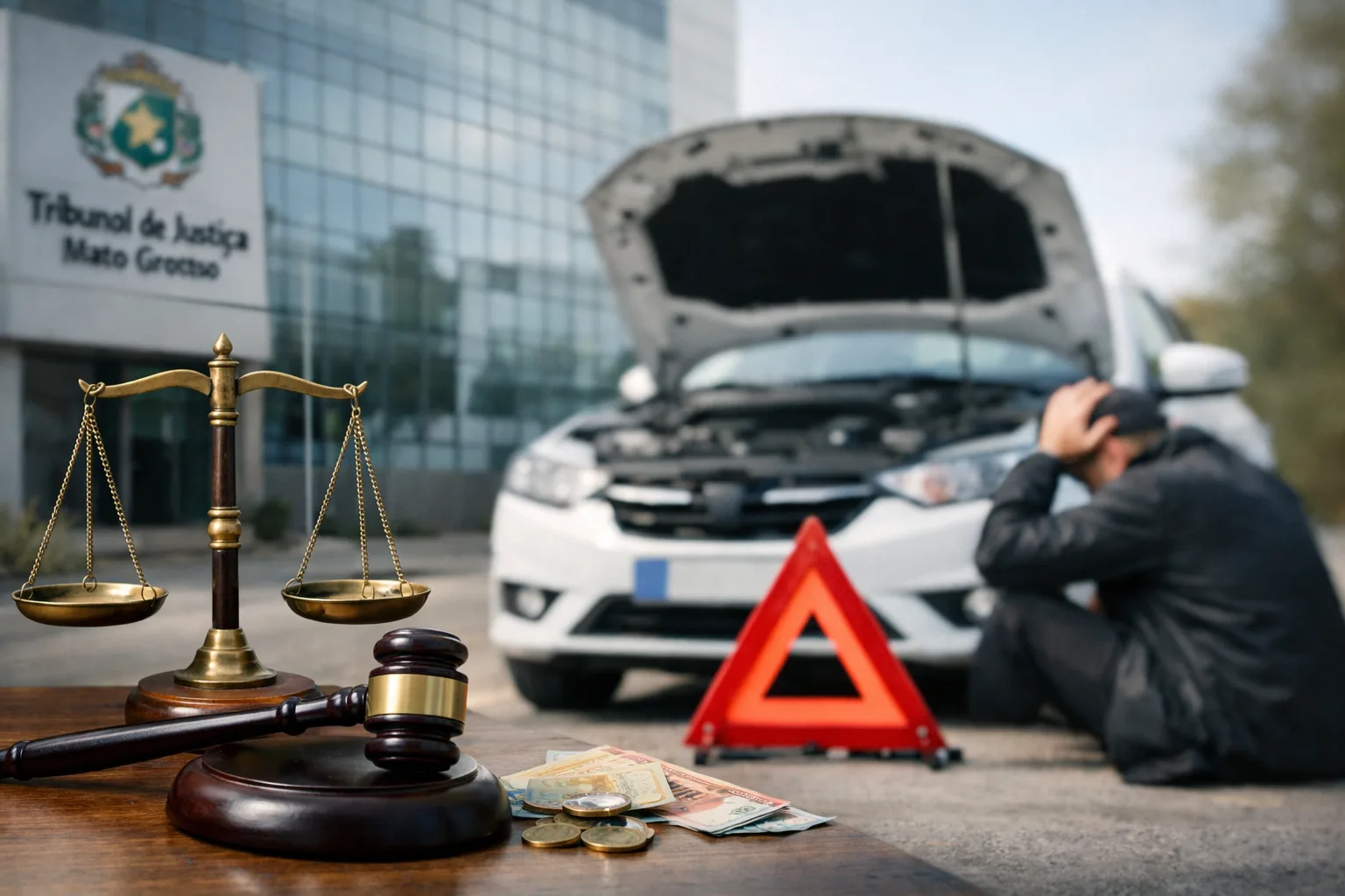 Carro zero apresentou defeito, conserto passou de 30 dias e TJ-MT confirmou indenização a motorista profissional por lucros cessantes e danos morais pela perda de trabalho - Imagem Digital Ilustrativa / IA