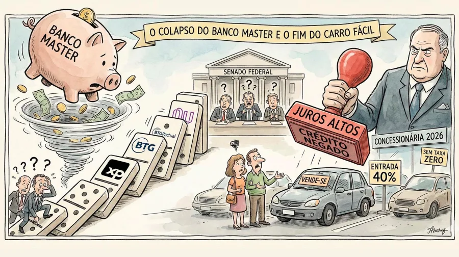 Nubank, XP e a crise bancária do Banco Master: O que muda na hora de financiar seu carro novo em 2026?