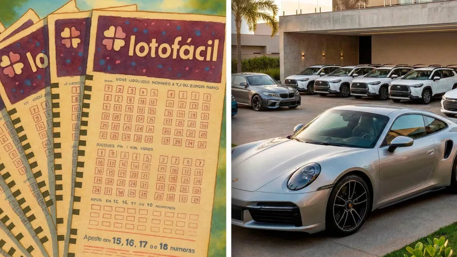 Resultado Lotofácil 3592: números sorteados traz prêmio de R$ 5.500.000 que daria para comprar um Porsche 911 Turbo S 2026 e uma frota de carros populares