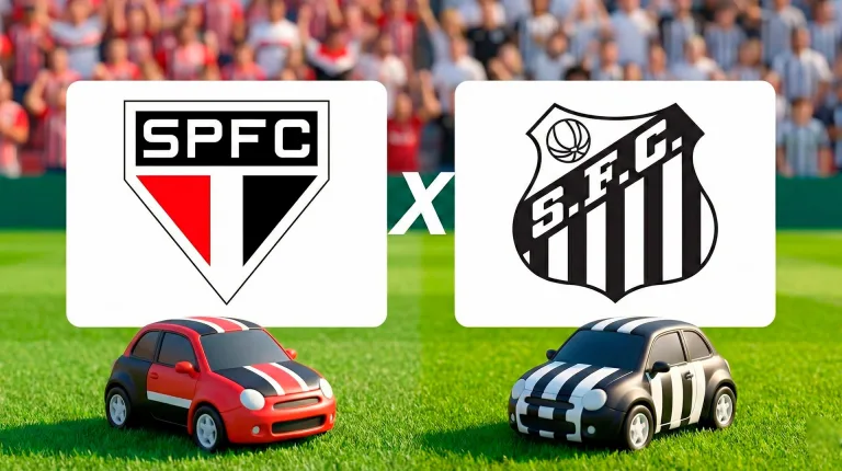 SPFC x Santos onde assistir ao vivo hoje; quando o clássico vira VW Polo 2026 contra VW Golf 2018 tunado