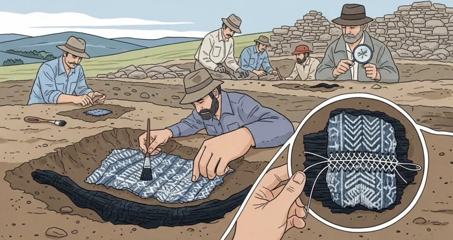 Arqueólogos descobrem indústria de 4 mil anos com tecidos de índigo raro e técnica inédita