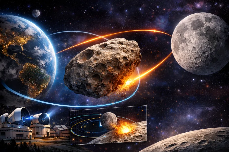 Asteroide 2024 yr4: corpo celeste pode atingir a Lua e gerar clarão visível da Terra