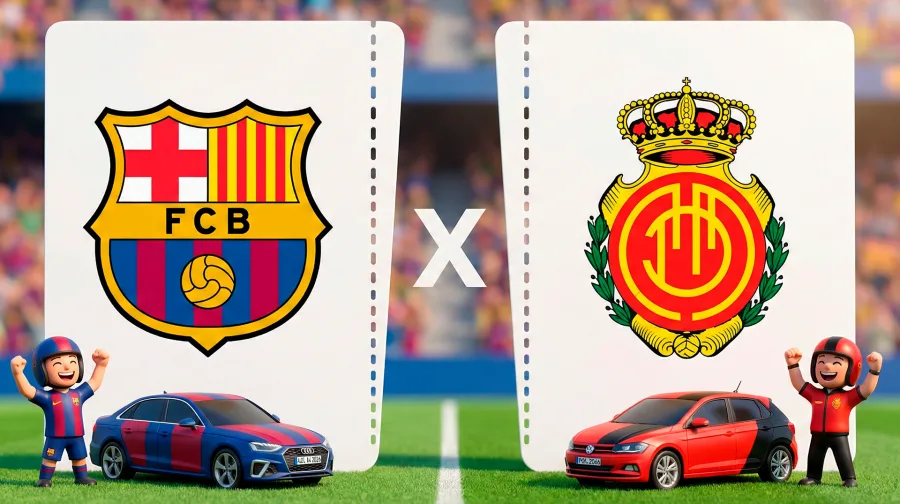 Barcelona x Mallorca onde assistir ao vivo hoje 07/02, se fossem carros Audi A4 x Volkswagen Polo, La Liga 23ª rodada