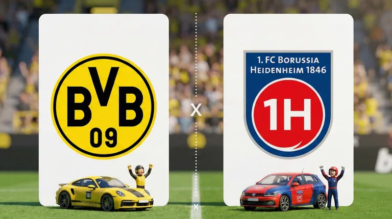 Borussia Dortmund x Heidenheim: onde assistir ao vivo, se fossem carros, Porsche 911 x Volkswagen Polo, Bundesliga 2025/26, rodada 20