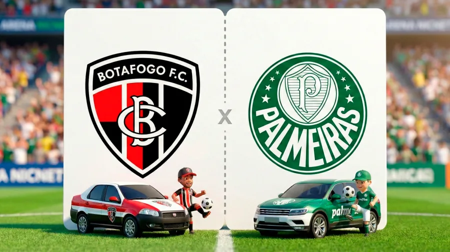 Botafogo-SP x Palmeiras onde assistir hoje, Fiat Siena encara VW Tiguan no duelo do Paulistão 2026