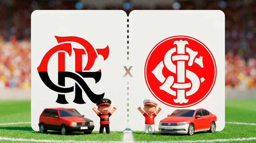 Flamengo x Internacional: onde assistir ao vivo hoje 04/02 às 19h; se fossem carros, seria Fiat Uno x Volkswagen Passat, Brasileirão Betano Série A, 2ª rodada