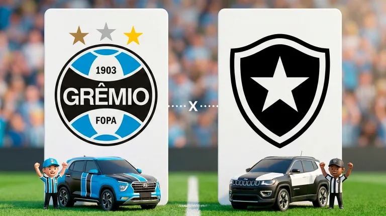 Grêmio x Botafogo: onde assistir ao vivo; se fossem carros, seria Creta x Compass no asfalto do Brasileirão