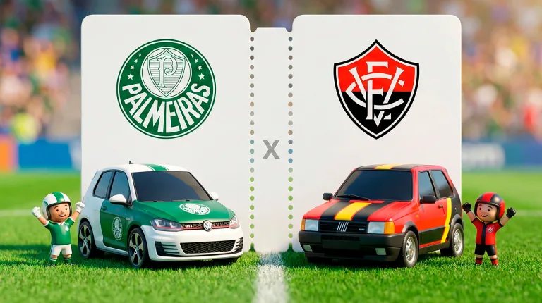 Palmeiras x Vitória: onde assistir ao vivo hoje 04/02/2026; se esse jogo fosse carro, seria Golf GTI contra Uno Turbo, Campeonato Brasileiro 2026, 2ª rodada