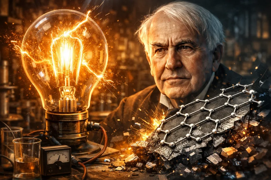 Thomas Edison pode ter produzido um supermaterial acidentalmente ao testar lâmpadas em 1879