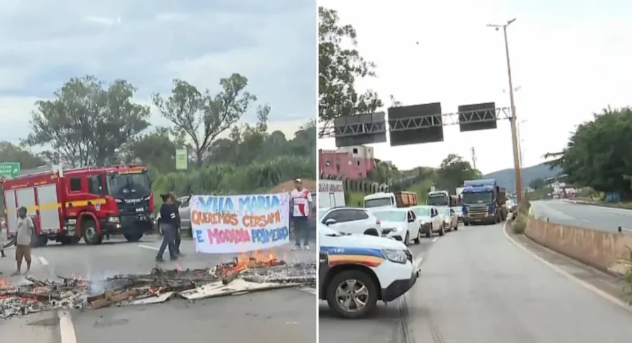 Manifestação Anel Rodoviário BH hoje causou trânsito intenso: Trecho liberado; veja o que aconteceu
