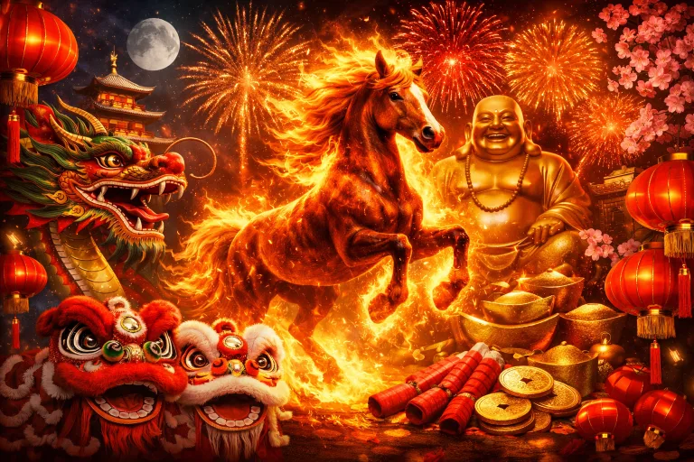 Ano Novo Chinês 2026 começa em 17 de fevereiro e inaugura o ciclo do Cavalo de Fogo