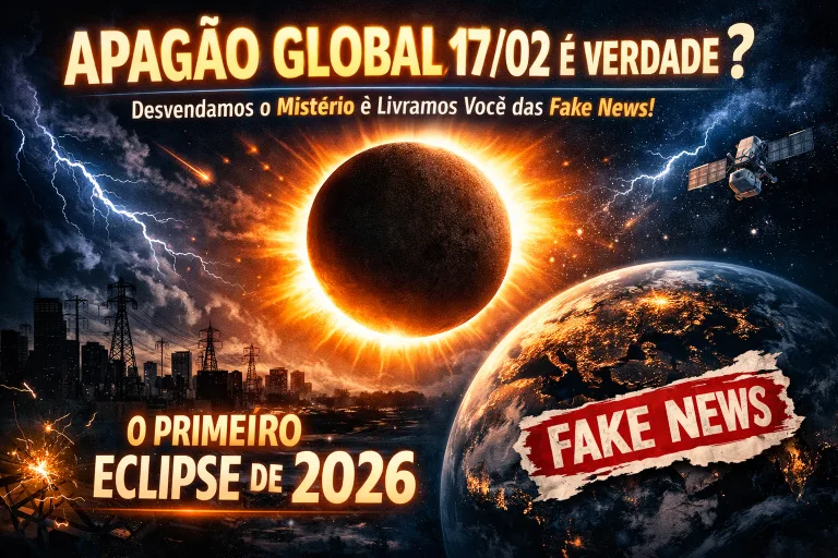 Apagão global no dia 17/02 é verdade? Descobrimos a verdade e te livramos das Fake News; Entenda tudo sobre o primeiro eclipse de 2026