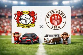 Leverkusen x ST. Pauli onde assistir ao vivo; Audi A4 contra Volkswagen Kombi no futebol alemão