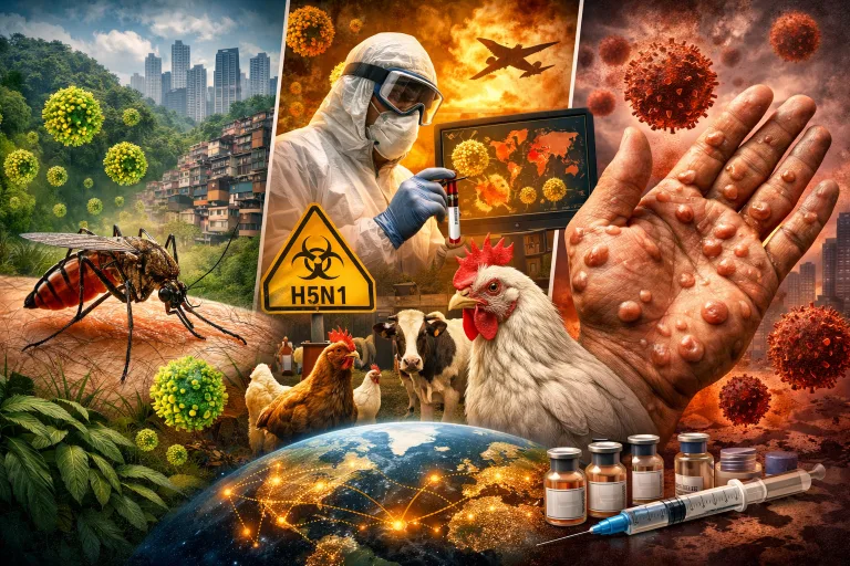 Esses três vírus estão colocando a comunidade global em alerta sobre novas crises em 2026 após a covid-19