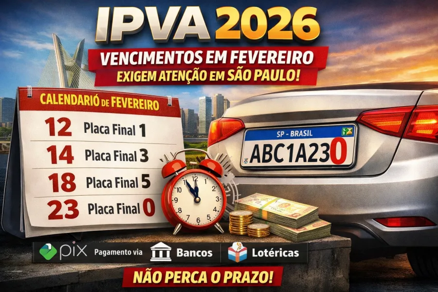 IPVA 2026 em São Paulo entra na segunda fase e exige atenção ao calendário de fevereiro