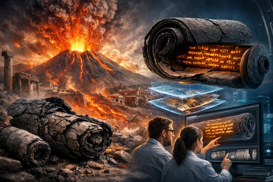 IA consegue ler textos enterrados desde a antiguidade; conheça os rolos de Herculano