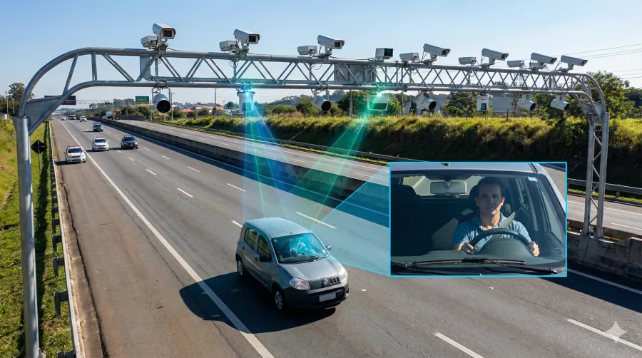 Câmeras com IA se espalham por rodovias de SP e multiplicam multas por uso de celular ao volante e falta de cinto