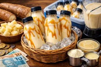 Você já tomou mandioca hoje? Vitamina de mandioca vira negócio de baixo custo e rende até R$ 32 por dia com investimento inferior a R$ 50