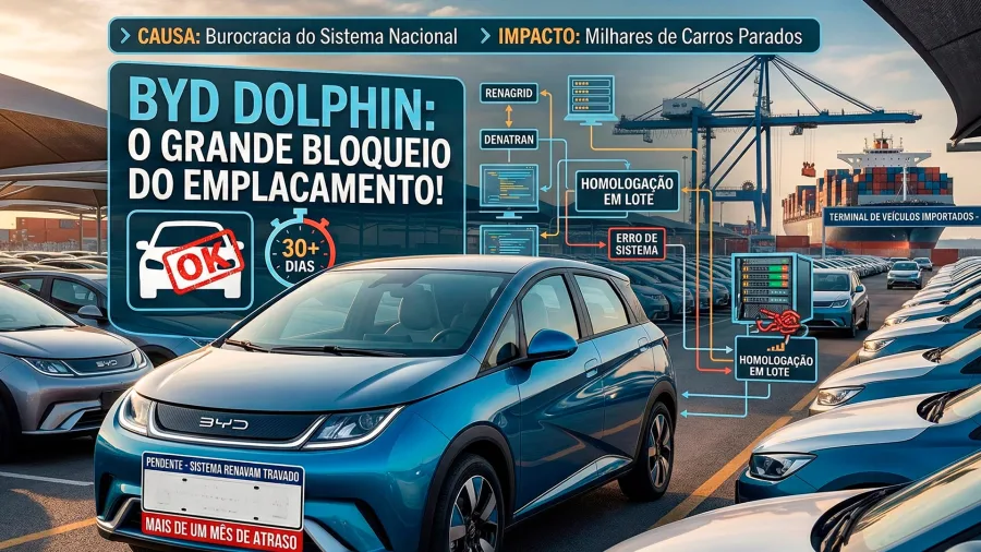 BYD Dolphin não consegue ser emplacada no Brasil? atrasos passam de um mês e revelam problema inesperado