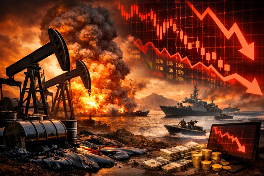 Brent Petroleo Hoje 02/03/2026: Valor dispara até 14% após ataques ao Irã e tensão no Estreito de Ormuz derruba Bolsas pelo mundo