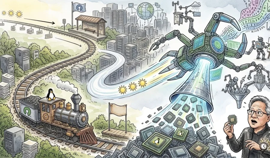 Em apenas 3 semanas, um software de IA ultrapassou 30 anos de Linux, CEO da NVIDIA revela o que está acontecendo