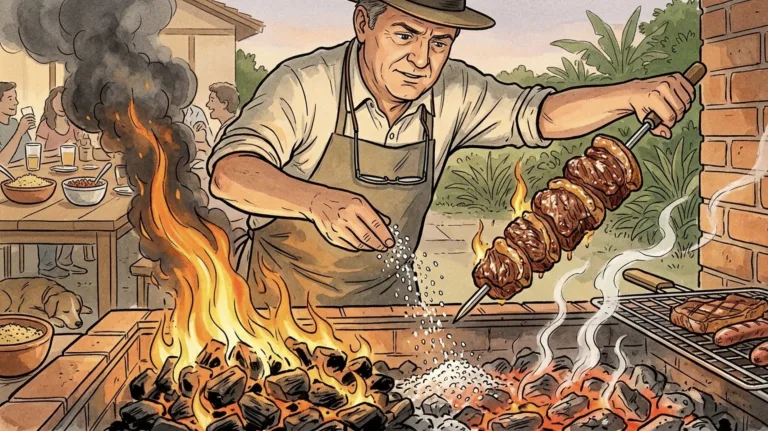 Você já jogou sal no carvão do churrasco? O truque simples que churrasqueiros usam para controlar as chamas pode mudar sua próxima grelha