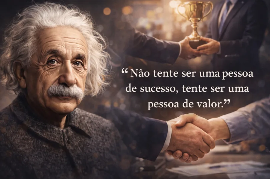 Einstein deixou um conselho que virou regra de vida para muita gente, mas poucos entendem o que ele realmente quis dizer sobre sucesso e valor