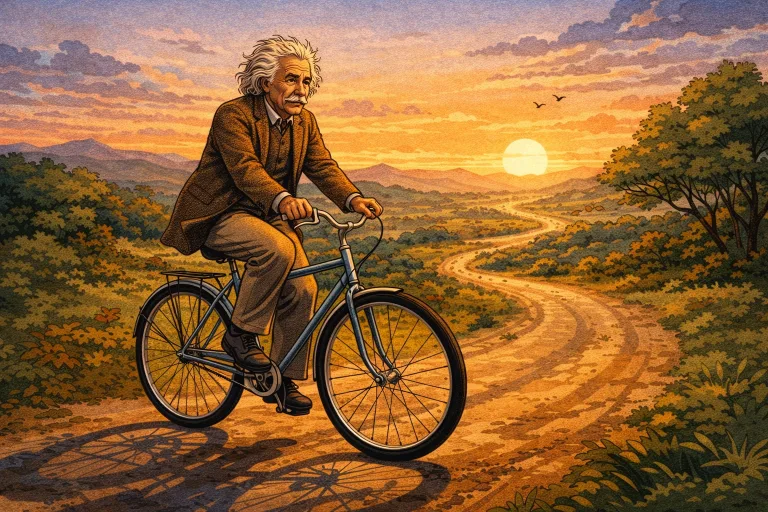 Frase de Einstein sobre bicicleta parece simples, mas a explicação por trás dela revela uma lição profunda sobre vida e equilíbrio
