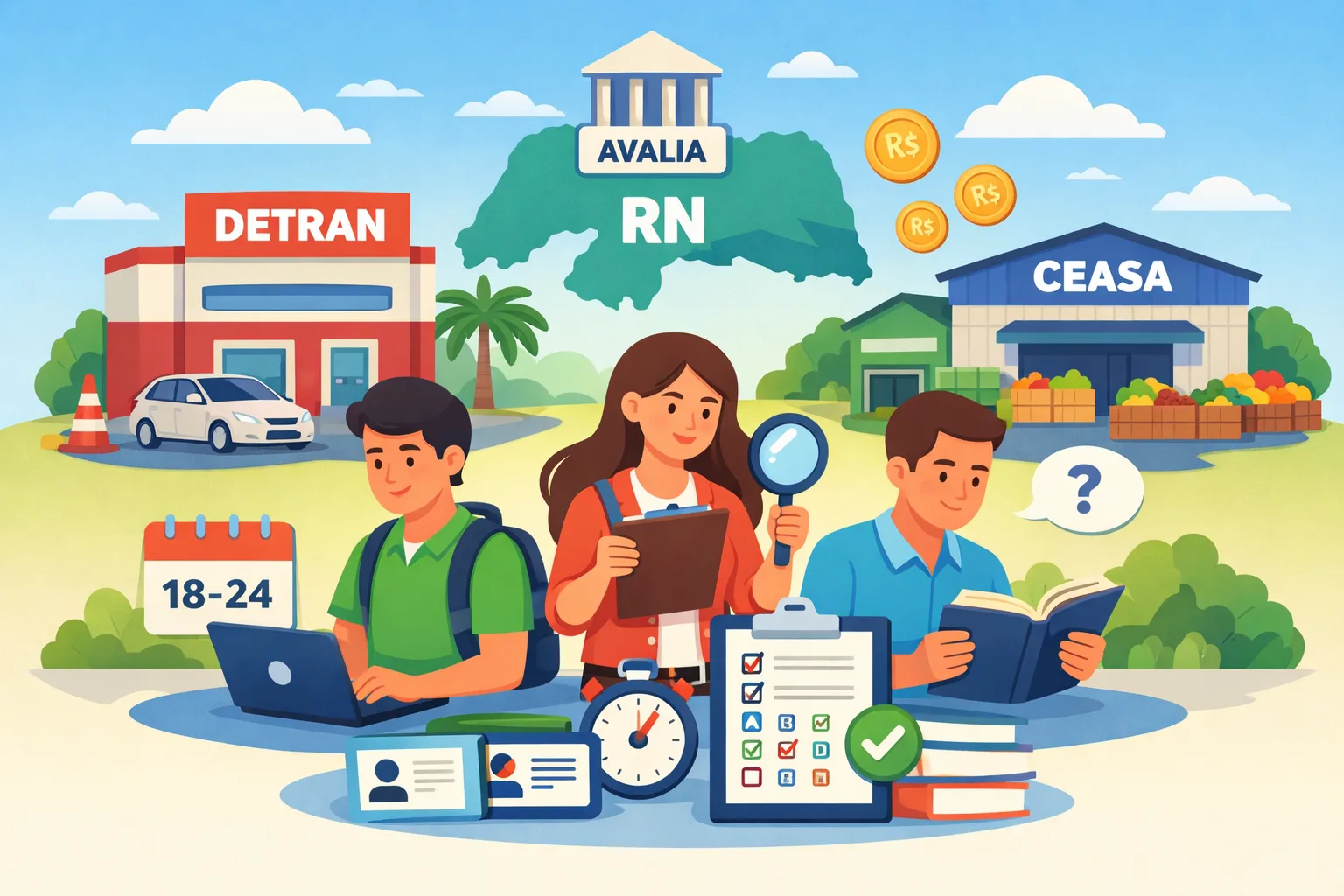 Concurso Unificado RN 2026, edital tem vagas no Ipern, Detran e Ceasa