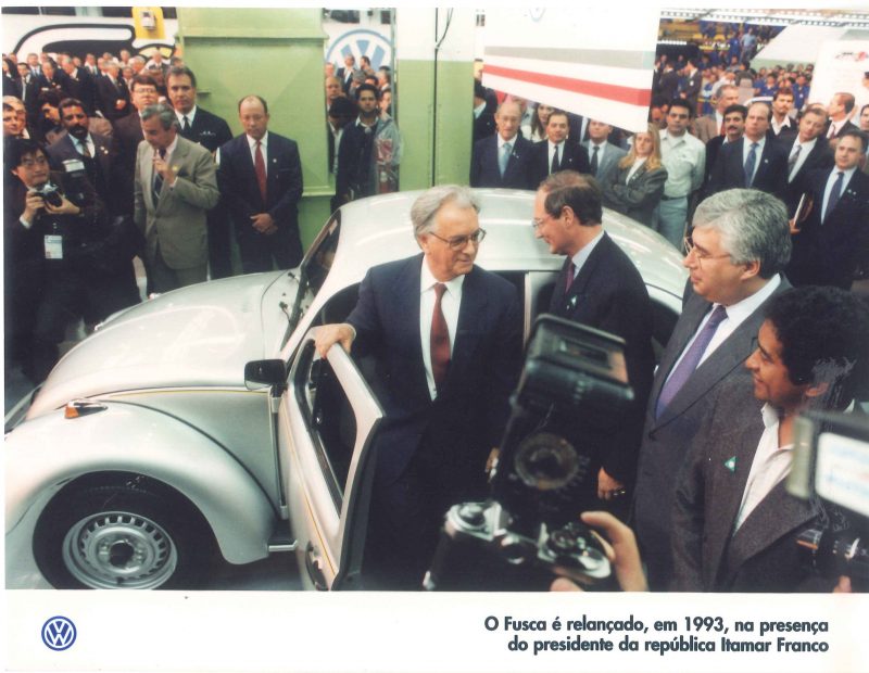 Relançamento do Fusca em 1993 com o Presidente Itamar Franco