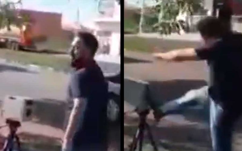 Vice-prefeito faz vídeo quebrando radar móvel