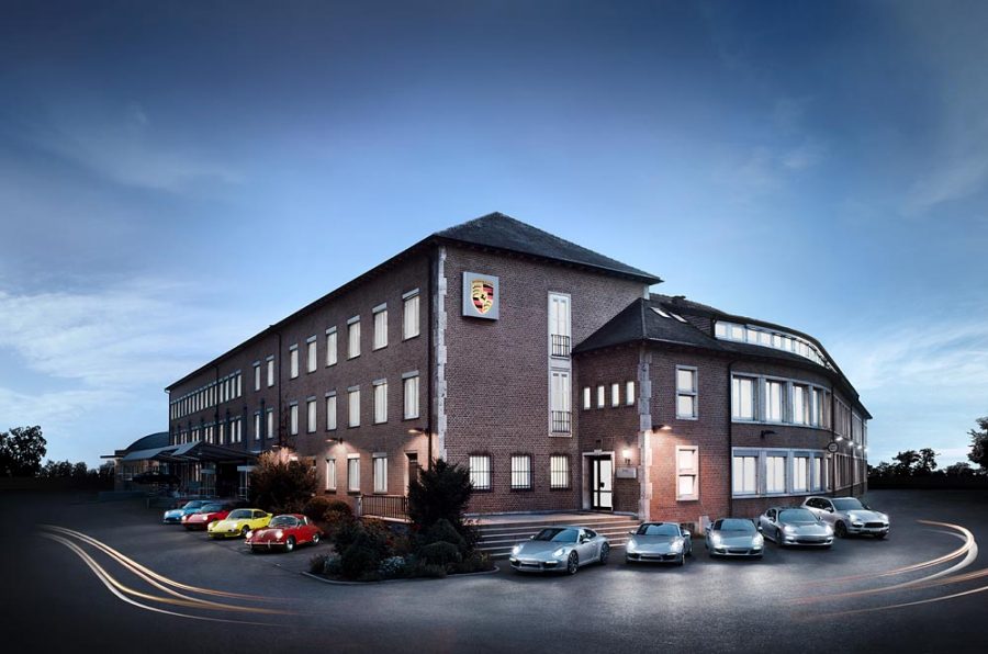 Sede da Dr. Ing. h.c. F. Porsche AG localizada em Stuttgart - Zuffenhausen