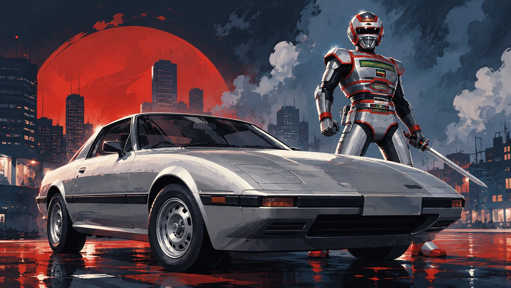 O Mazda RX-7 virou objeto de desejo entre fãs de tokusatsu ao aparecer como o carro de Jaspion, unindo o visual futurista da série ao charme esportivo do cupê japonês na televisão.