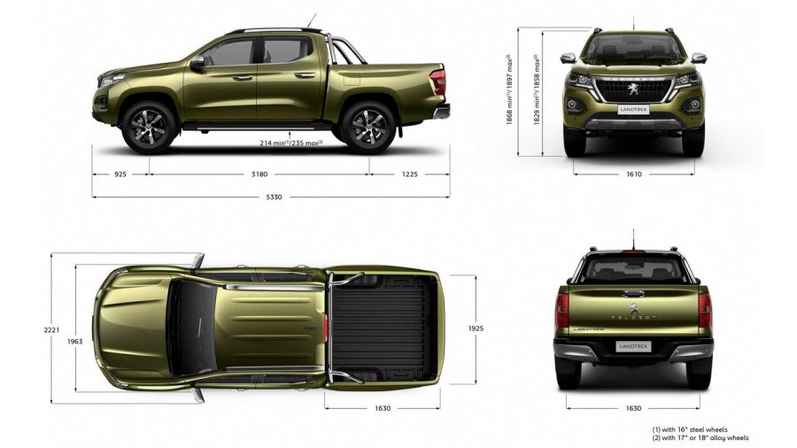 Dimensões da Peugeot Landtrek