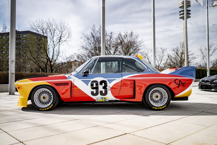 Alexander Calder, BMW Art Car, 1975 - BMW 3.0 CSL, in front of the BMW Group Headquarters in Munich.