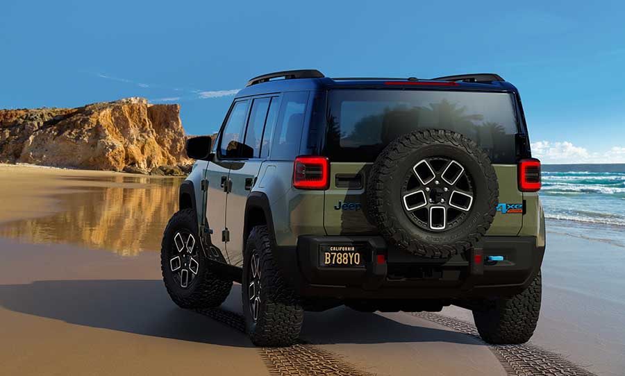 Capacidade real de trilha com sistema de tração Jeep Selec-Terrain, tecnologia de eixo e-locker, proteção sob a carroceria, ganchos de reboque e pneus off-road radicais.