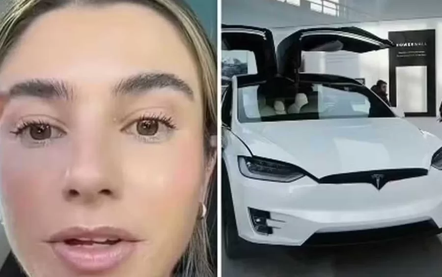 Brianna Janel, moradora de Los Angeles, EUA, enfrentou um problema com seu Tesla Model X durante uma atualização de software enquanto estava estacionada.