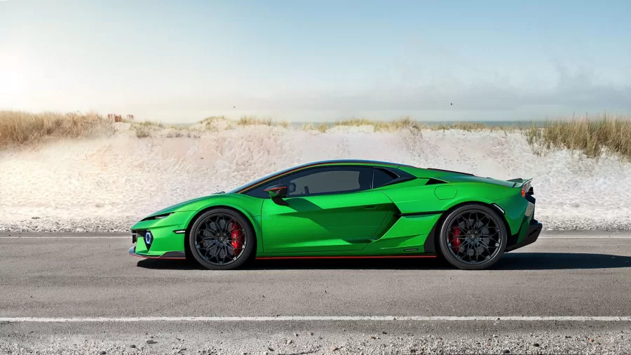 O Lamborghini Temerario traz um novo chassi de alumínio que é 20% mais rígido que o do Huracán. Esse design mais leve e resistente melhora a estabilidade e o controle em altas velocidades.