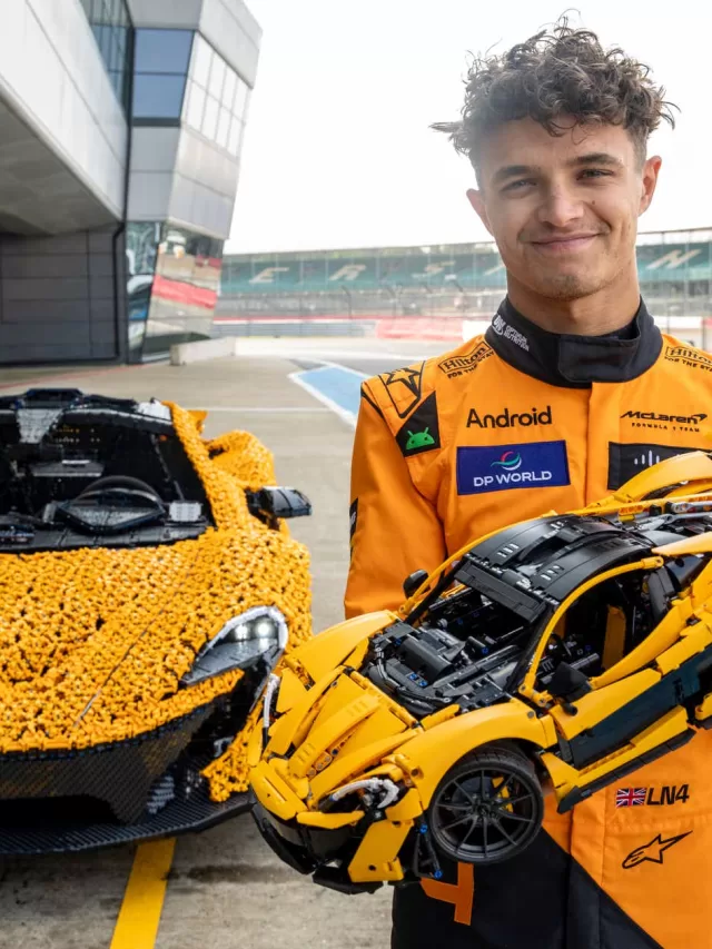 Lando Norris pilota McLaren P1 montada com 342.817 peças de Lego