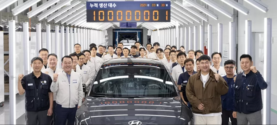 Hyundai atinge a marca de 100 milhões de veículos produzidos globalmente