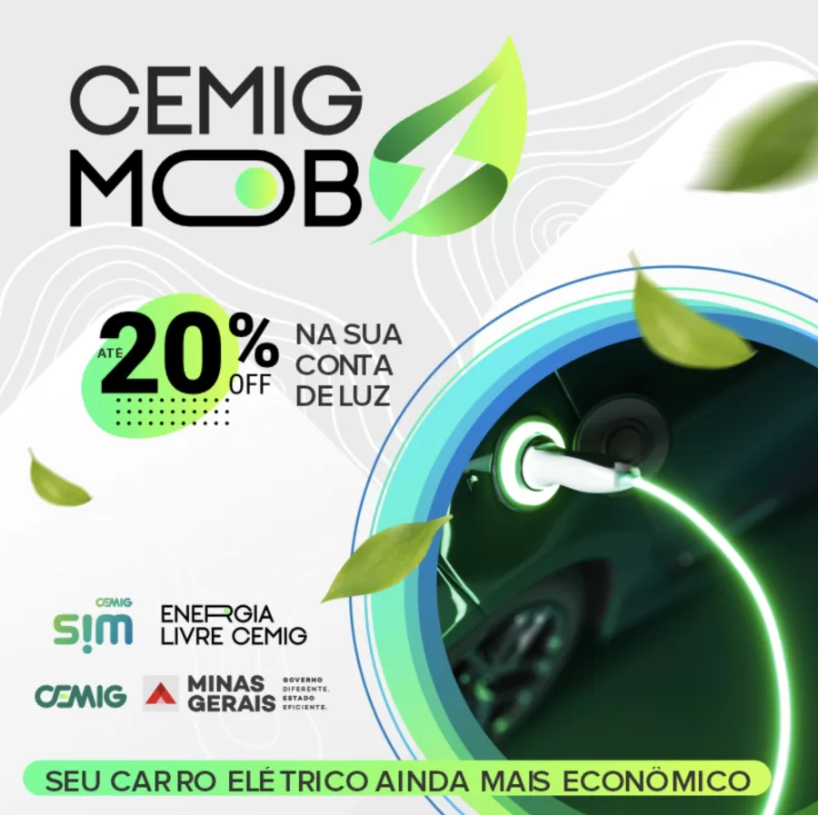 A Cemig lançou o programa Cemig MOB, que oferece até 20% de desconto na conta de luz para clientes com veículos elétricos. O benefício está disponível para consumidores de baixa e média tensão - Foto: Cemig/divulgação