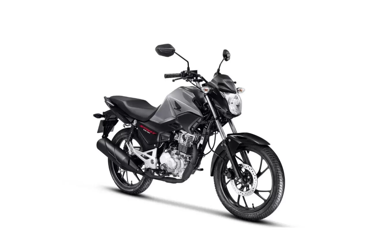 Suspensão reforçada da Honda CG 160 Start 2025, proporcionando maior conforto em trajetos urbanos e maior absorção de impactos.