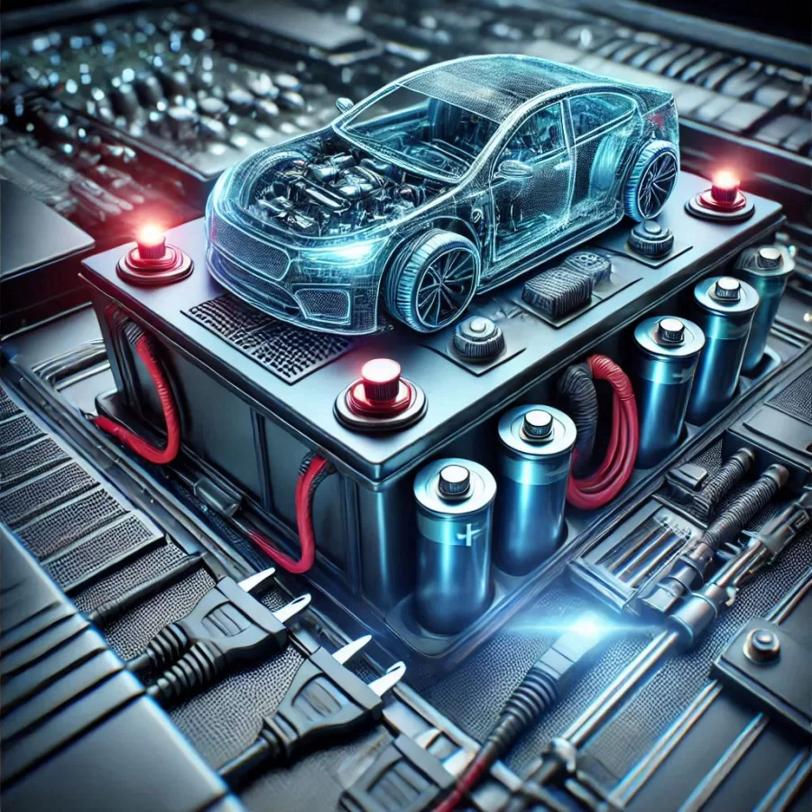 O preço das baterias de carros elétricos deve cair pela metade até 2026, segundo estudo. Essa queda será impulsionada por avanços tecnológicos e maior eficiência na mineração de matérias-primas - Imagem gerada por IA.