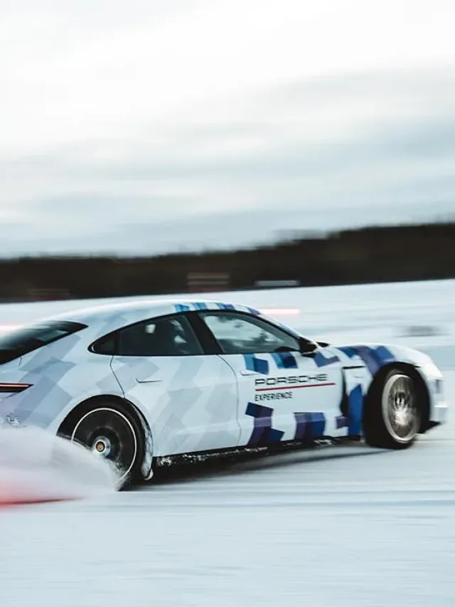 Recorde de derrapagem no gelo com carro elétrico é do Porsche Taycan