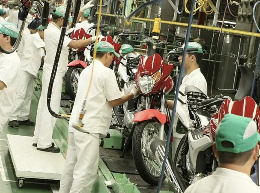 A produção de motocicletas no Polo Industrial de Manaus em 2025 deve atingir 1.880.000 unidades, com crescimento de 7,5% em relação a 2024, segundo estimativa da Abraciclo - Foto: Divulgação/Abraciclo