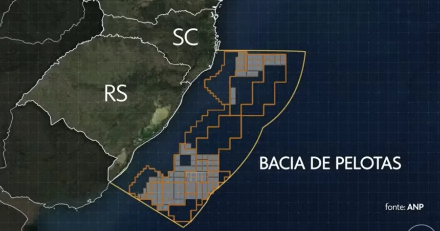 Mapa da Bacia de Pelotas — Foto: Reprodução/TV Globo