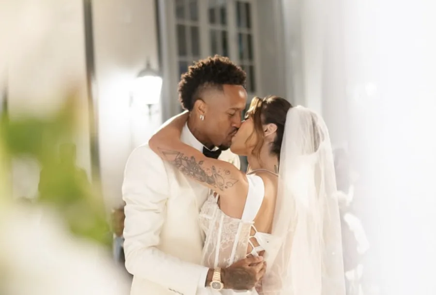 Eder Militão e Tainá Castro se casam em noite de conto de fadas