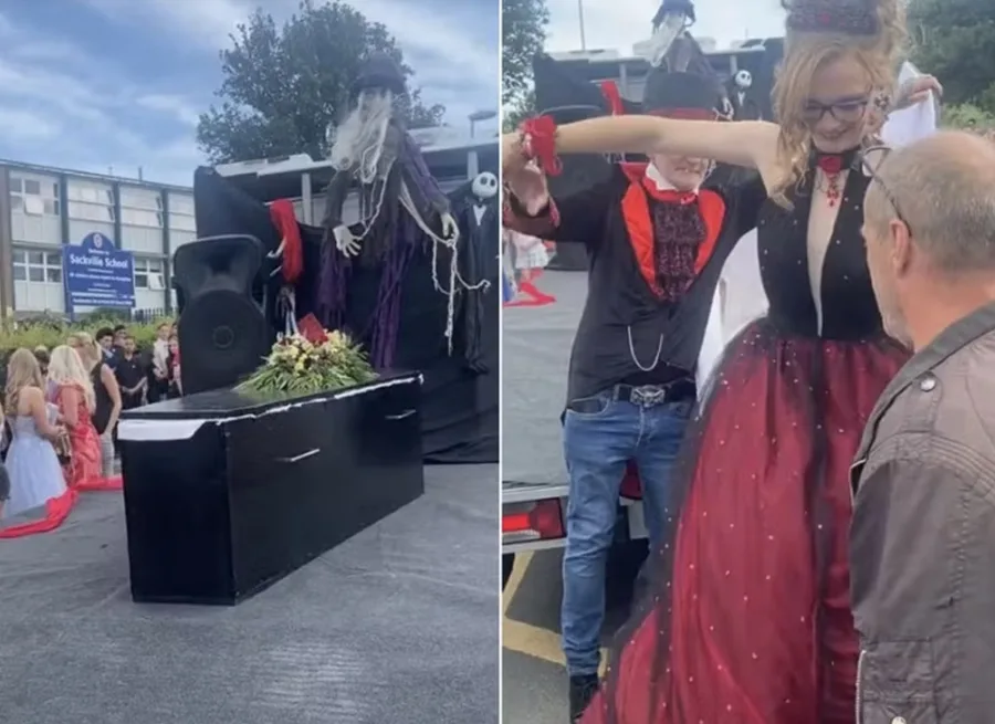 VÍDEO: Baile de formatura diferente; Jovem chega em caixão e dá bom motivo para isso