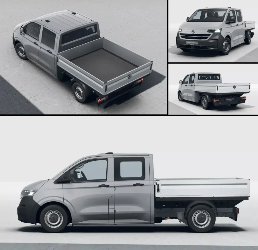 A nova Volkswagen Transporter DoKa é uma picape média com cabine dupla baseada na Ford Transit Custom, criada para uso profissional pesado na Europa.